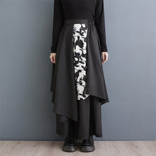 Load image into Gallery viewer, Spliced Loose High-waisted Irregular Wide-leg Pants Skirt
