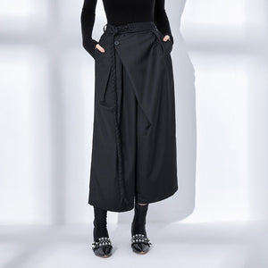 Black Casual Straight Pants