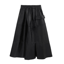 Load image into Gallery viewer, Elastic Waist PU Leather Skirt
