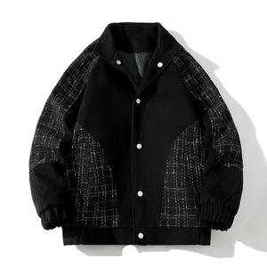 Plaid Patchwork Wool Jacket