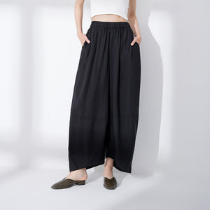 Curved Wide-leg Relaxed Trousers