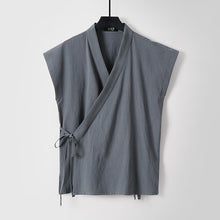 Load image into Gallery viewer, Two Piece Vest Sleeveless Cotton And Linen Suit
