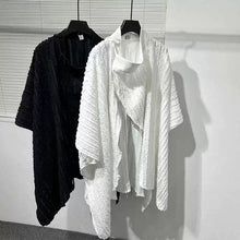 Load image into Gallery viewer, Irregular Pleated Loose Bat Sleeve Shirt Cardigan
