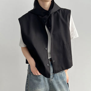 Casual Hooded Cropped Vest