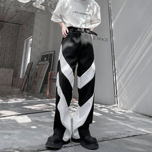 Load image into Gallery viewer, Black and White Contrast Loose Straight Trousers
