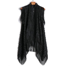 Load image into Gallery viewer, Sleeveless Fringed Cardigan
