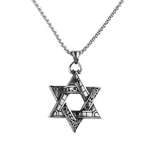 Load image into Gallery viewer, Double-sided Six-pointed Star Pendant Titanium Steel Necklace
