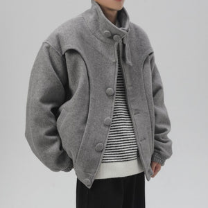 Retro Stand Collar Thickened Short Coat