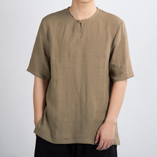 Load image into Gallery viewer, Loose Button Round Neck Top Half Sleeves Shirt
