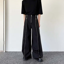 Load image into Gallery viewer, Double Zipper Straight Slit Casual Pants
