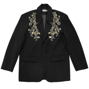 Embroidered Sequined Casual Blazer