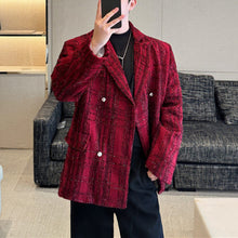 Load image into Gallery viewer, Shoulder Pad Shiny Silk Wool Suit Jacket
