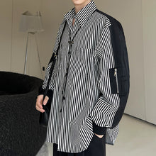 Load image into Gallery viewer, Paneled Color Contrast Stripe Long Sleeve Shirt
