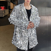 Load image into Gallery viewer, Sequined Reflective Stage Costume Sequins Blazer
