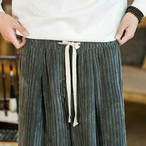 Thickened Corduroy Wide-leg Straight Pants