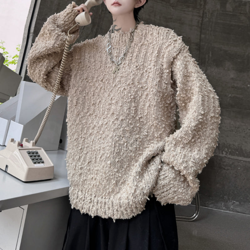 Round Neck Grainy Pullover Sweater