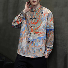 Load image into Gallery viewer, Patterned Stand Collar Button Down Shirt
