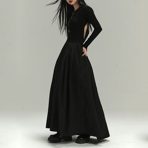 Long Sleeve Black Halloween Dress