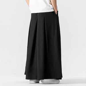 Retro Loose Wide-leg Pleated Skirt Pants