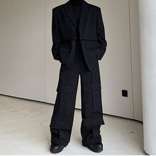 Load image into Gallery viewer, Detachable Cropped Blazer Wide-leg Pants Two-piece Set
