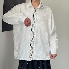 Load image into Gallery viewer, Embroidered Graphic Satin Long Sleeve Shirt
