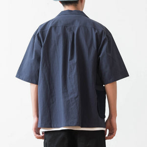 Contrast Pocket Cotton Cuban Collar Shirt