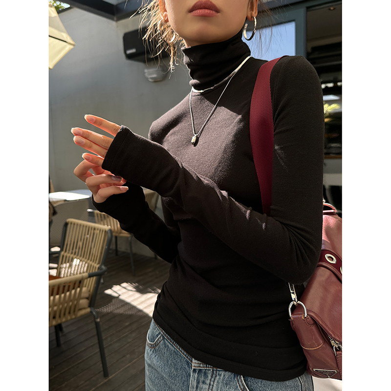 High Collar Thin Knitted Bottoming Shirt