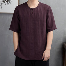 Load image into Gallery viewer, Loose Button Round Neck Top Half Sleeves Shirt
