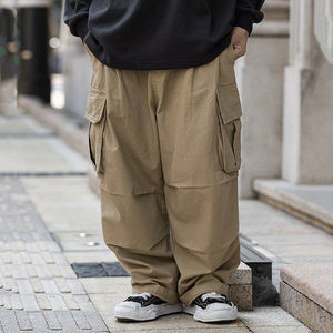 Solid Color Multi-Pocket Cargo Pants