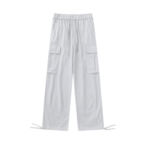 Drawstring Side Pockets Adjustable Trousers