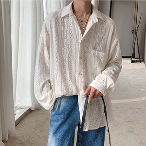 Elegant Hollow Long Sleeve Shirt