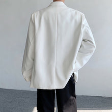 Load image into Gallery viewer, Deconstructed Metal Buckle Shoulder Padded Blazer
