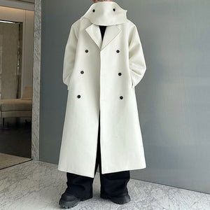 Loose Scarf Suit Collar Wool Coat