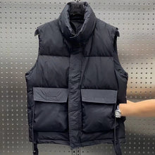 Load image into Gallery viewer, Black WorkwearLoose Zipper Down Vest
