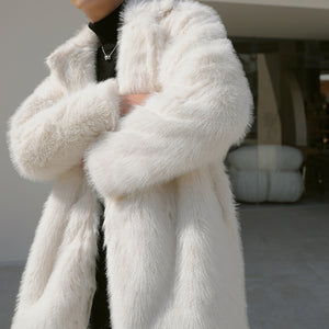 Winter Long Thick Faux Plush Coat