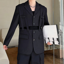 Load image into Gallery viewer, Deconstructed Suspender Splicing Shoulder Pad Blazer
