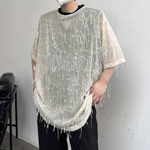 Load image into Gallery viewer, Sequined Fringed Short-sleeved T-shirt
