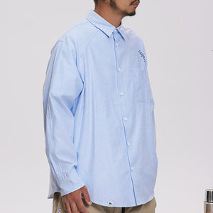 Japanese Striped Lapel Pocket Shirt