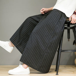 Vintage Striped Straight Wide Leg Pants