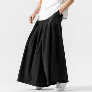 Retro Loose Wide-leg Pleated Skirt Pants