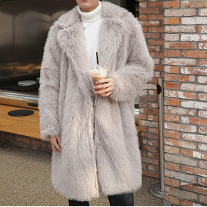 Winter Long Thick Faux Plush Coat