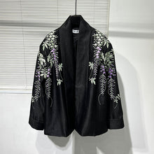 Load image into Gallery viewer, Floral Embroidered Buttonless Cardigan
