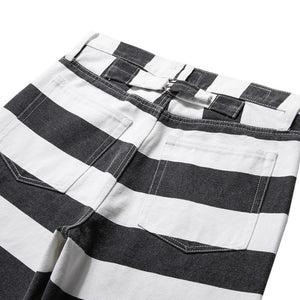 Striped Canvas Trousers Rider Pants