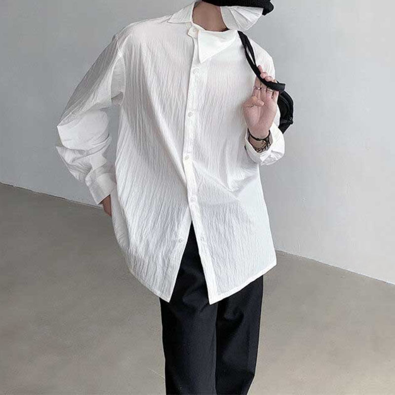 Irregular Collar Thin Loose Shirt