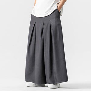 Retro Loose Wide-leg Pleated Skirt Pants