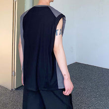 Load image into Gallery viewer, Contrast Paneled Leather Tab Sleeveless T-shirt
