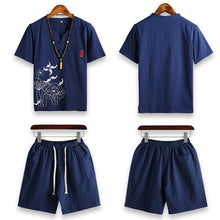 Load image into Gallery viewer, T-shirt Linen Cotton Two-piece Suit
