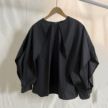 Load image into Gallery viewer, Round Neck Retro Bat Sleeve Loose Shirt
