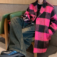 Load image into Gallery viewer, Winter Plaid Wool Mid-length Coat
