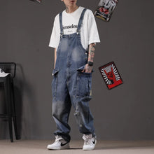 Load image into Gallery viewer, Retro Straight Loose Workwear Denim Overalls
